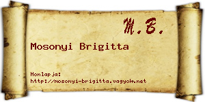 Mosonyi Brigitta névjegykártya